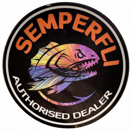 Authorised Dealer Sticker Angry Fish 120mm